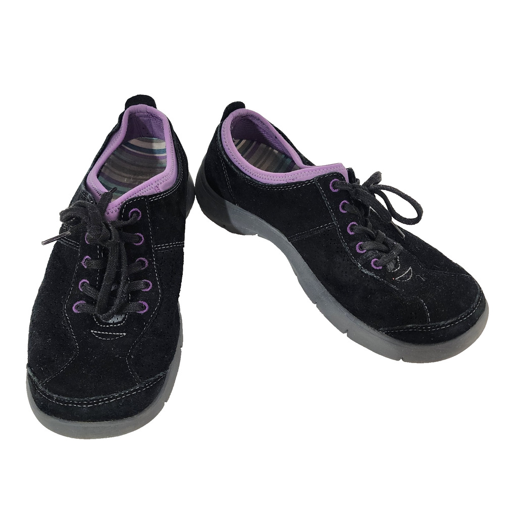 Dansko Womens Elise Oxford Shoe Size 38 Suede Black Lace Up Comfort Sneakers